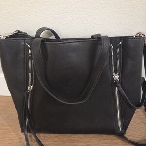 Melrose and Market Black Tote with Zipper Accents